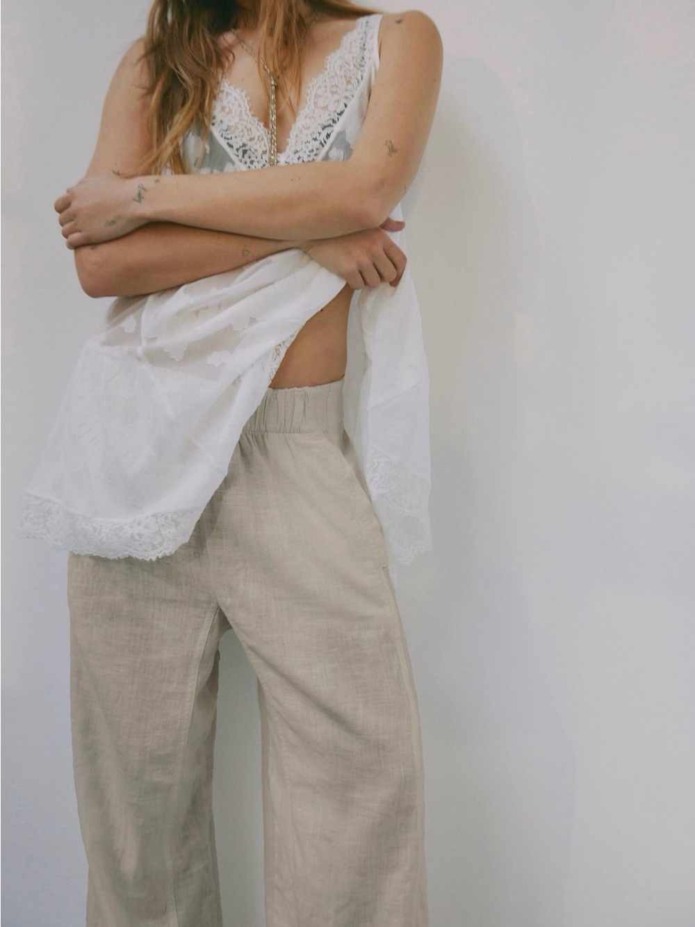 Free People Days End Linen Pull-OnPants size small